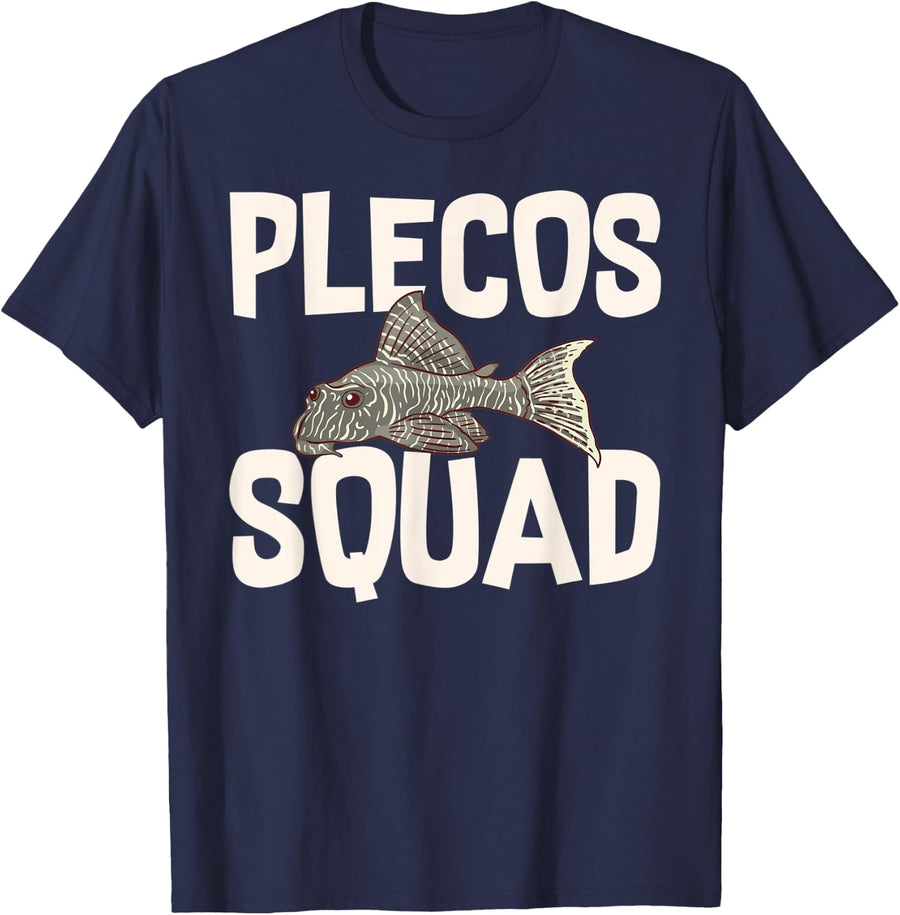 Plecostomus Pleco Fish Aquarium Food Tank Zebra Cave T-Shirt - Navy Blue