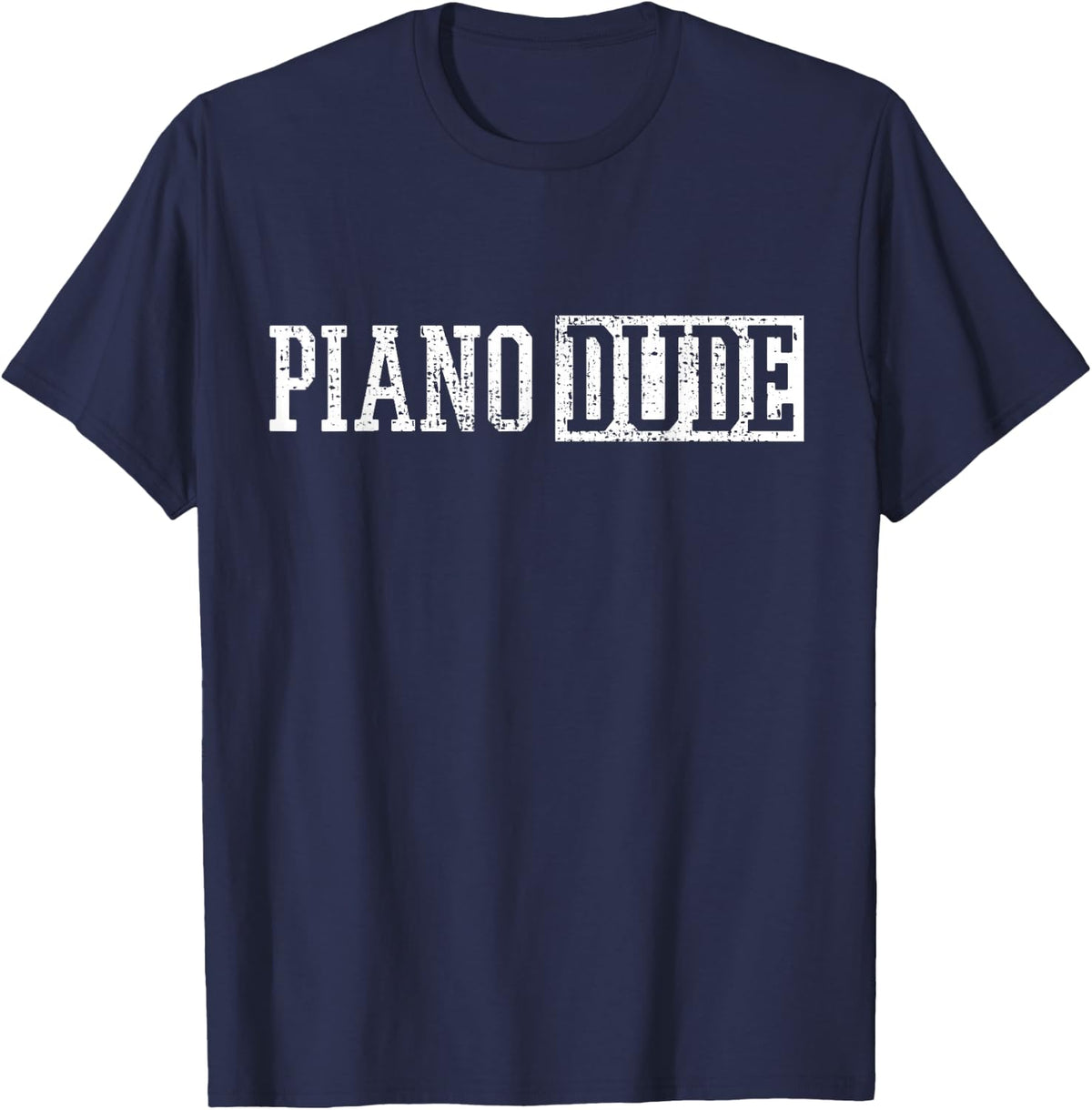Piano Keyboard Player Musician Pianist Gift T-Shirt Tee for Music Lovers - Navy Blue