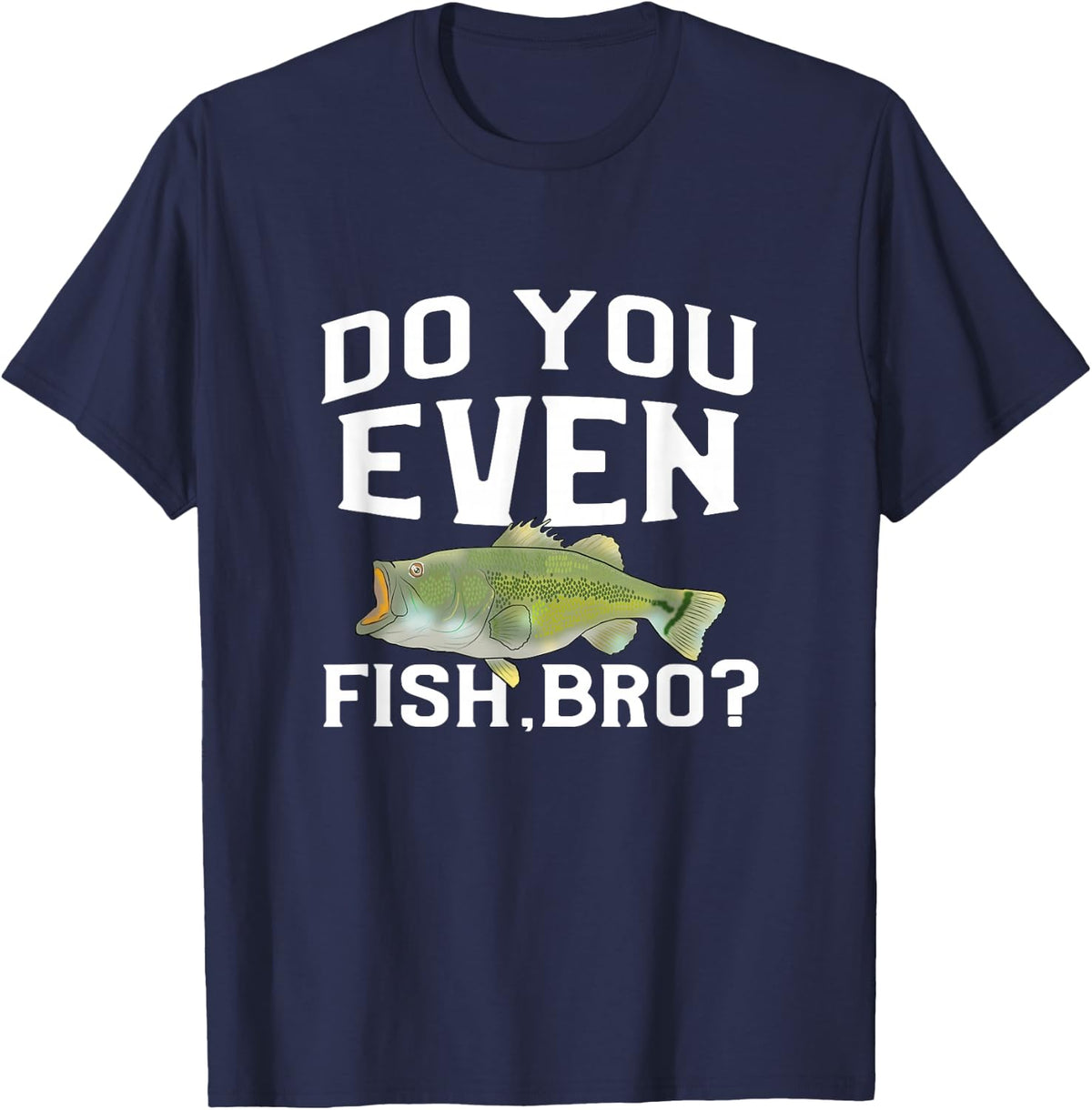 Funny Largemouth Bass Fishing Freshwater Fish Men Women Kids T-Shirt - Navy Blue