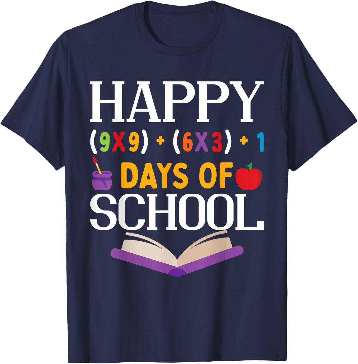 Happy 100 Days Of School Teacher T-Shirt - Navy Blue
