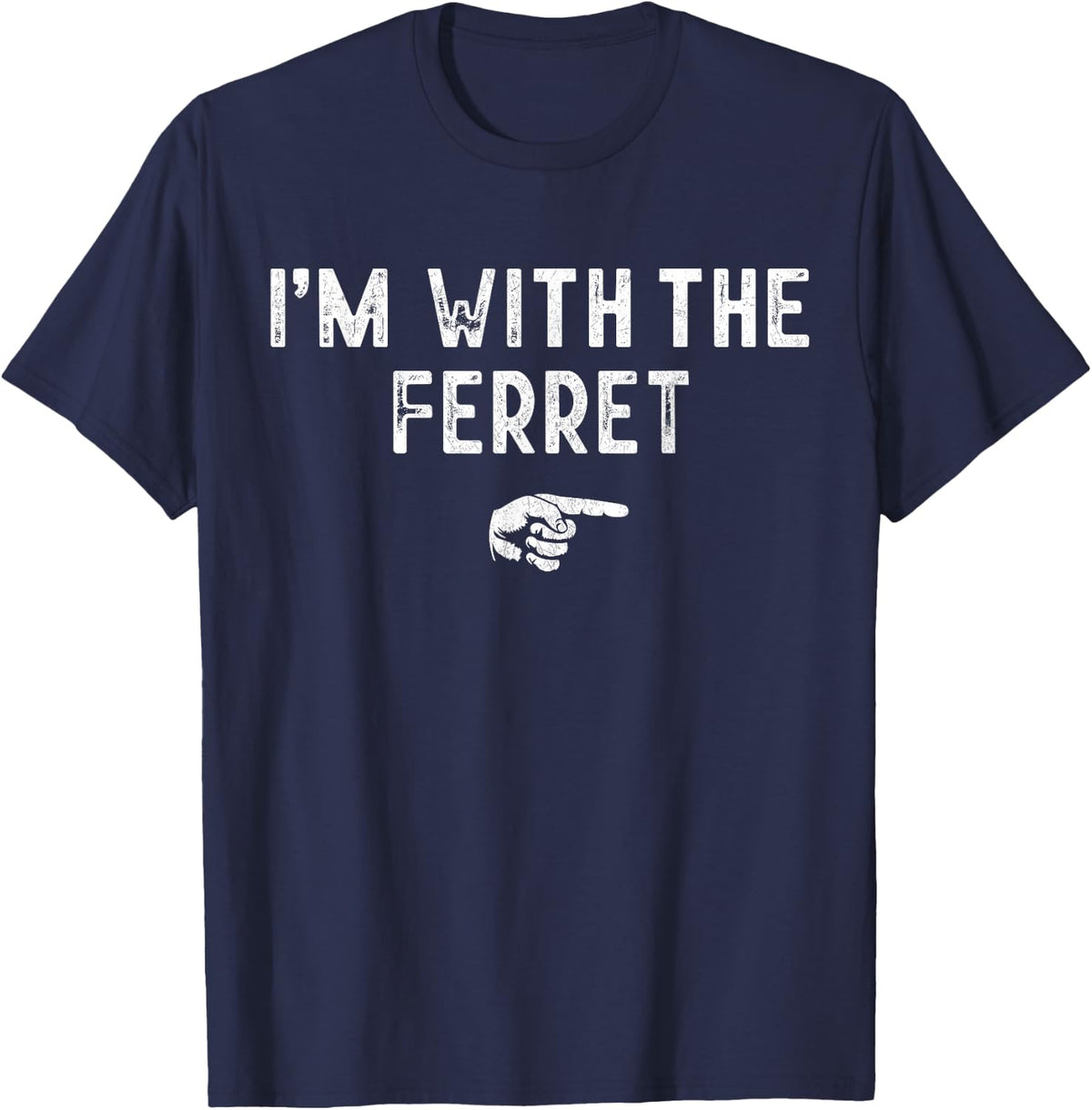 I'm with The Ferret Matching Lazy Costume Halloween T-Shirt - Navy Blue