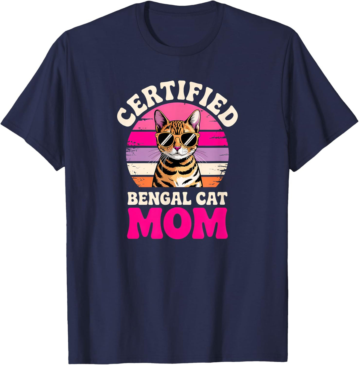 Bengal Cat Mom T-Shirt - Navy Blue
