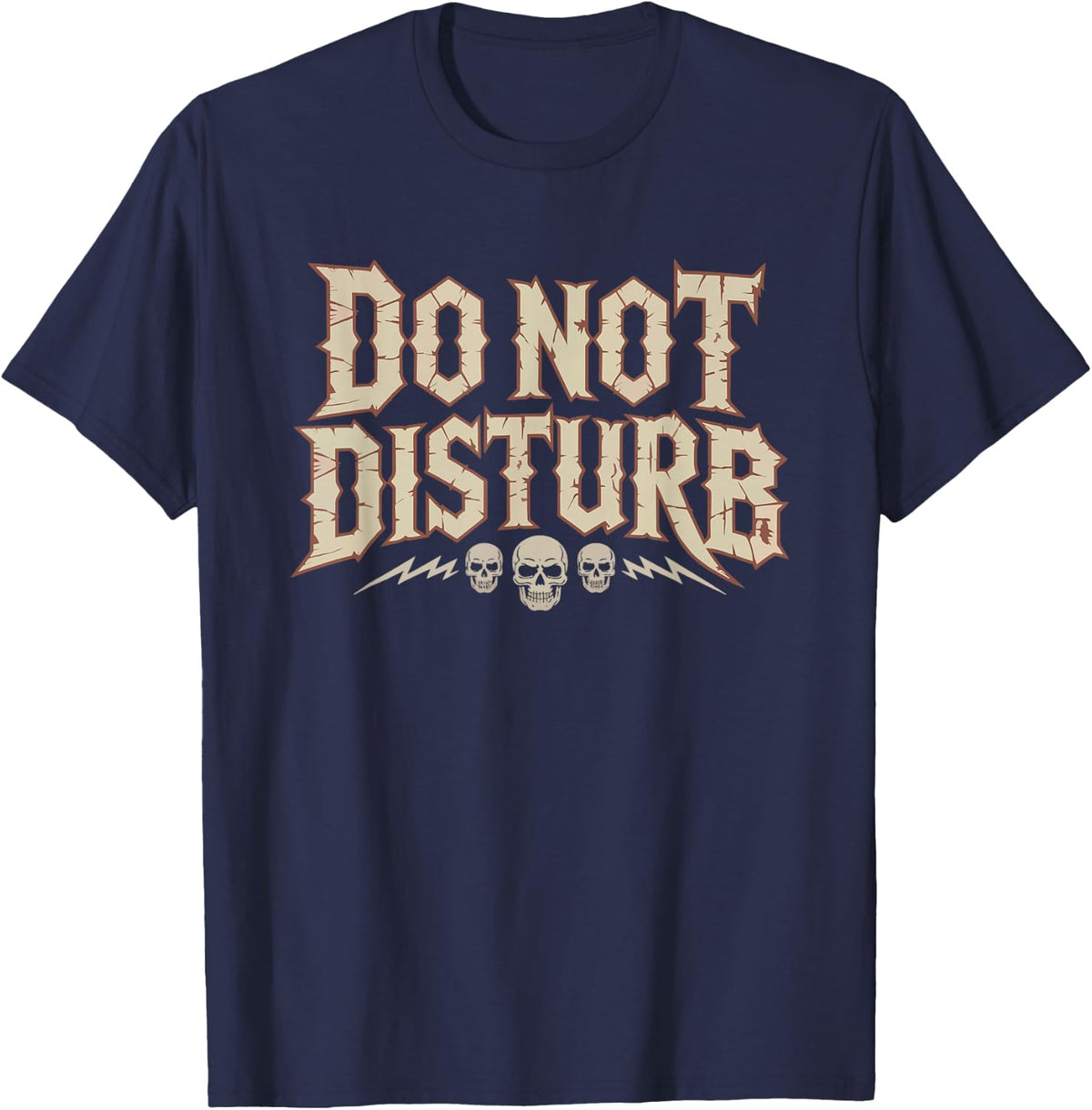 Metalhead Dad Do Not Disturb Listening Metal Heavy Music T-Shirt - Navy Blue