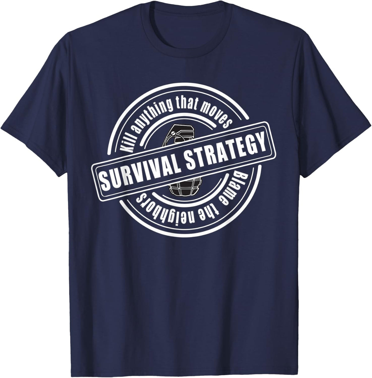 Survival Strategy Tee - Navy Blue