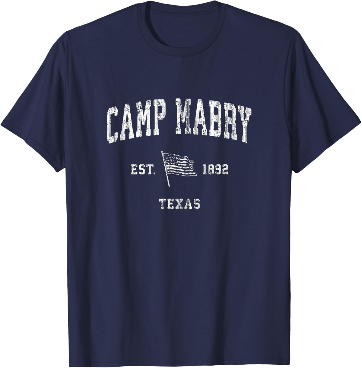 Camp Mabry Texas TX T-Shirt Vintage US Flag Sports Tee T-Shirt - Navy Blue