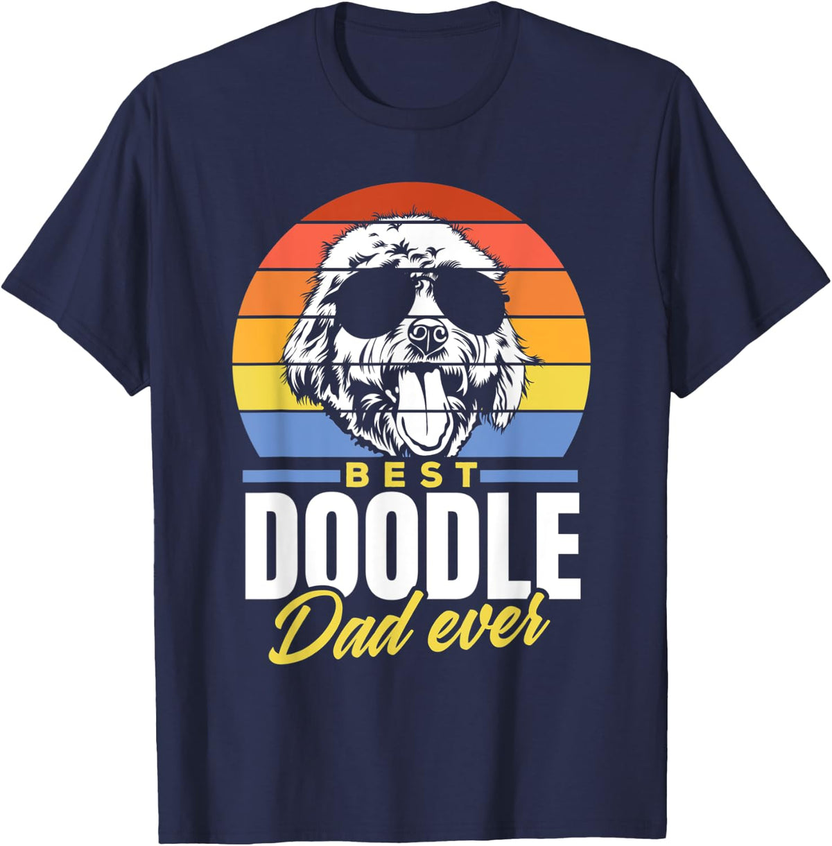 Best doodle dad ever golden doodle dad dog goldendoodle T-Shirt - Navy Blue
