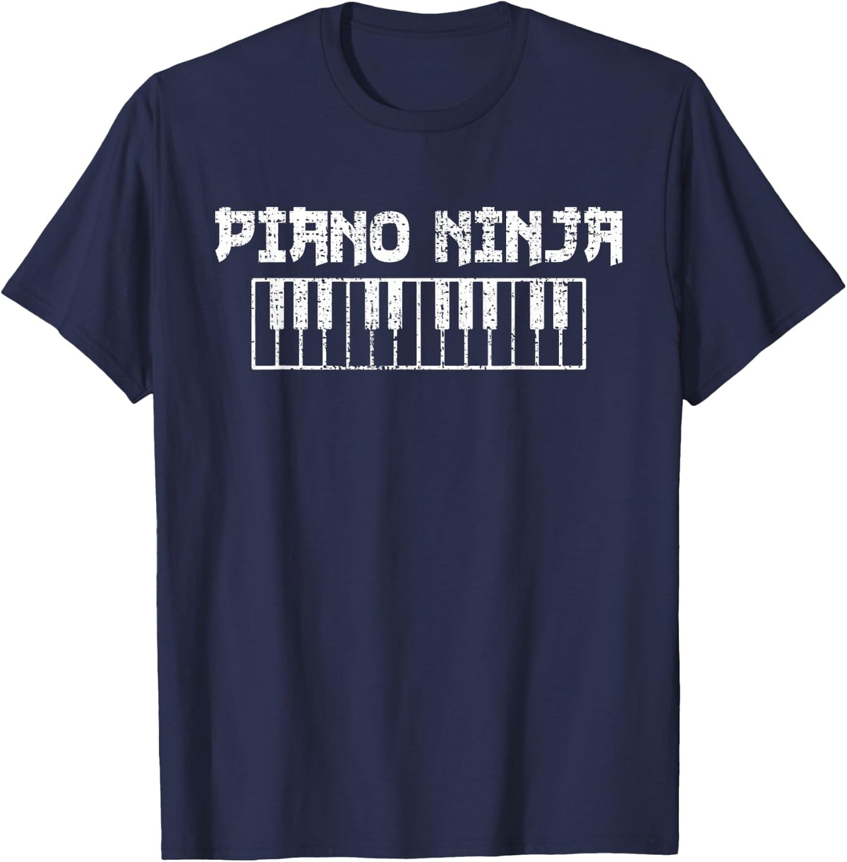 Piano Music Pianist Musical Keyboard Gift T-Shirt - Navy Blue