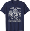 Ich bleib nicht immer stehen und schau nach Steine Geologie T-Shirt - Navy Blue