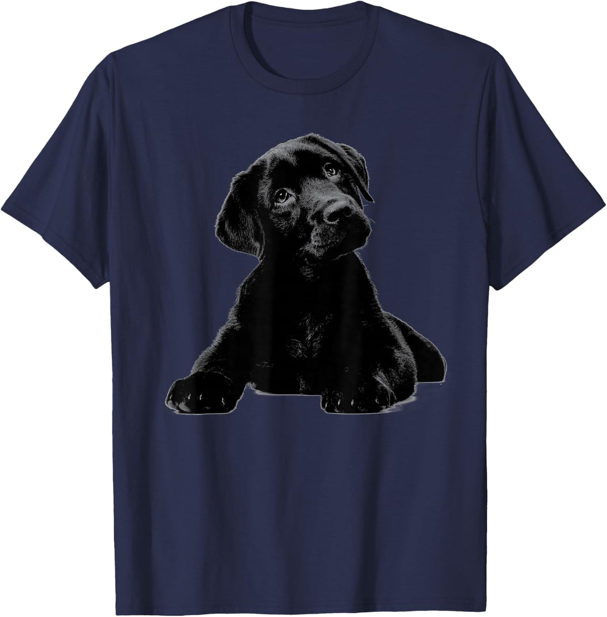 Black Lab Puppy Dog Shirt Graphic Tees Men - Dog Mom Shirt T-Shirt - Navy Blue