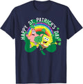 Spongebob Squarepants St. Patrick's Day Holiday Duo Portrait T-Shirt - Navy Blue
