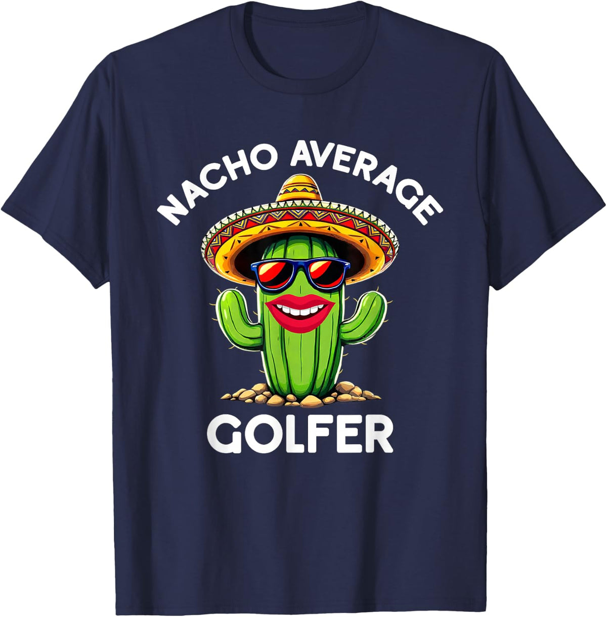 Nacho Average Golfer Play Golf Lover Funny Cinco De Mayo T-Shirt - Navy Blue
