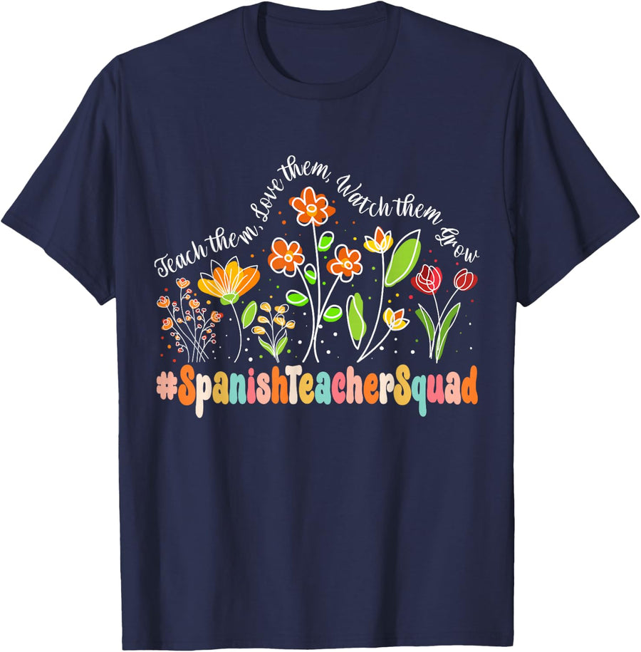 Spanish Teacher Squad Appreciation Week Back to School T-Shirt - Navy Blue