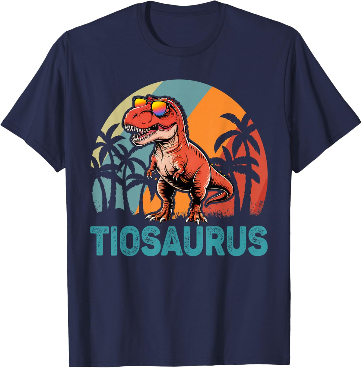 Tiosaurus T Rex Dinosaur Tio Saurus Father's Day T-Shirt - Navy Blue