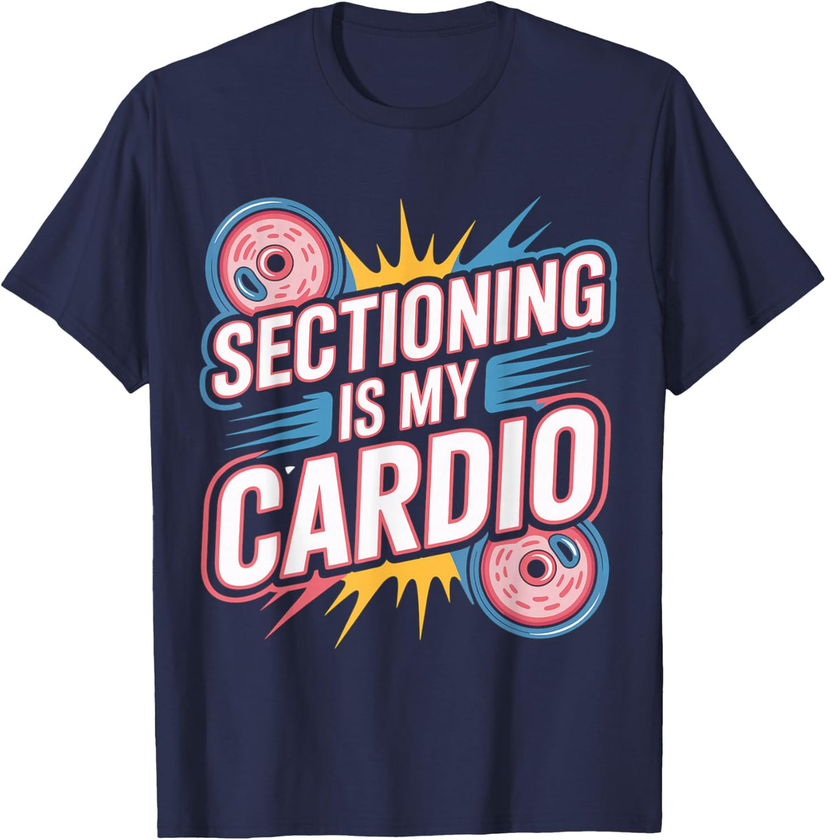 Sectioning is My Cardio Hairstylist Design T-Shirt - Navy Blue