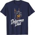 Doberman Pinscher Dad Artwork Design T-Shirt - Navy Blue