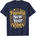 Family New Year 2026 Matching Party Crew T-Shirt - Navy Blue