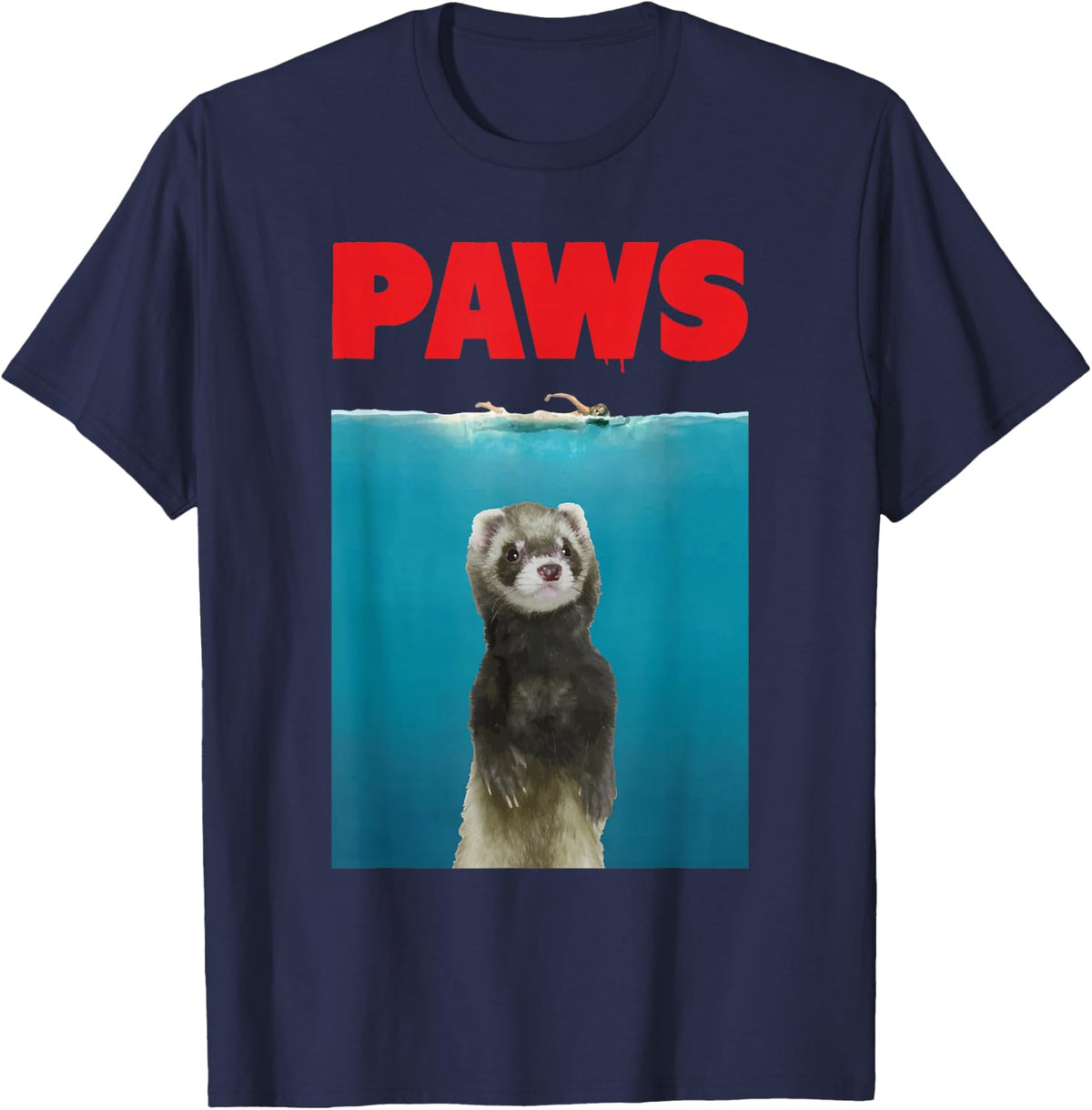 Paws Ferret Funny T-Shirt Parody | Ferret Lover Gifts T-Shirt - Navy Blue