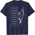 Fashionable Doberman Design with Stylish Text T-Shirt - Navy Blue