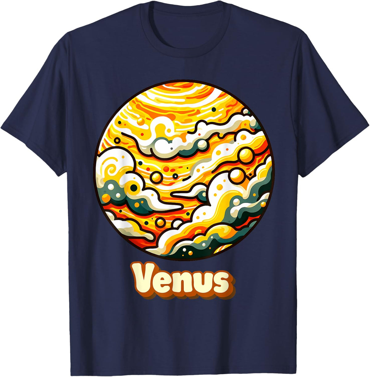 Planet Venus Outer Space Costume Graphic T-Shirt - Navy Blue