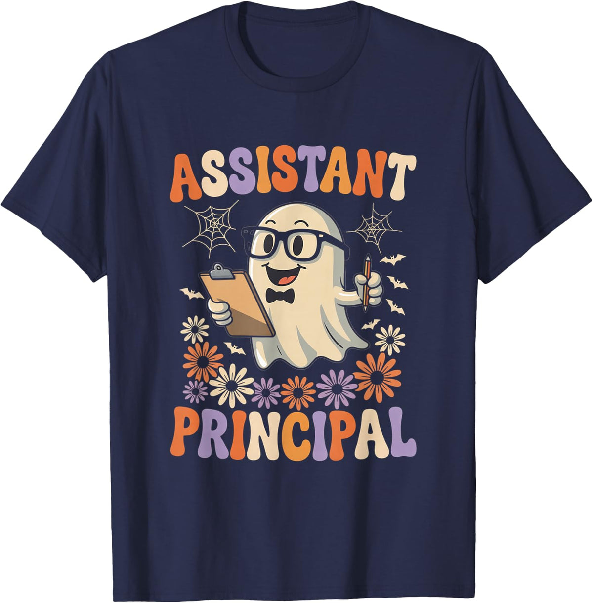 Funny Assistant Principal Halloween School Worker Assistant T-Shirt - Navy Blue