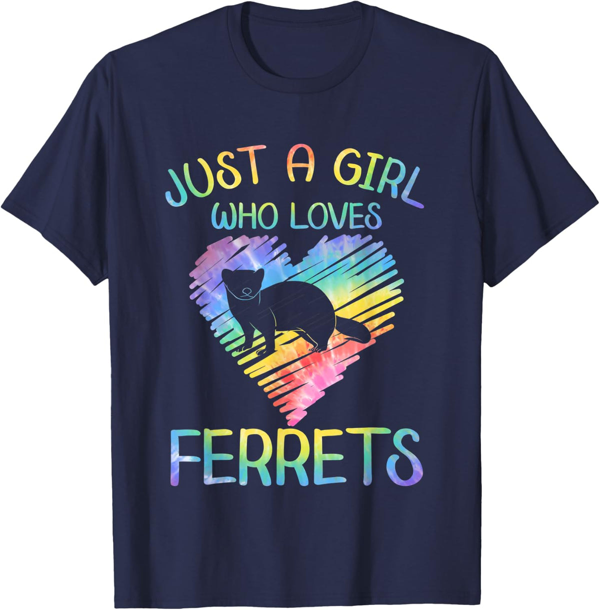 Ferret Outfit for Ferret Lover Apparel for Women Girls T-Shirt - Navy Blue