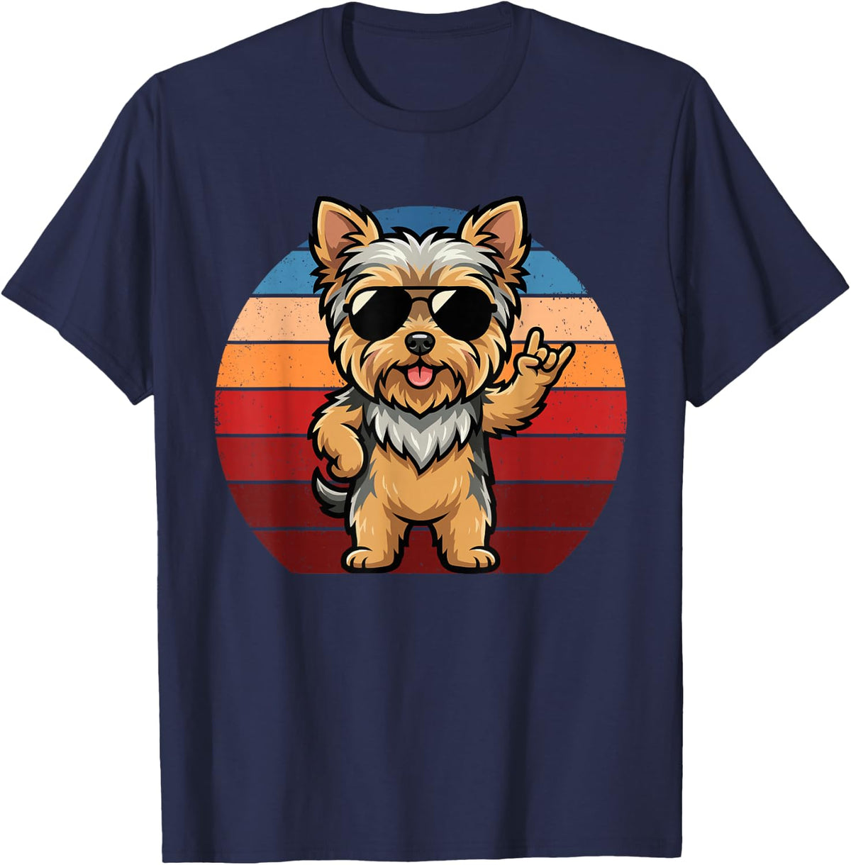 Retro Yorkshire Terrier Mom Funny Yorkshire Terrier T-Shirt - Navy Blue