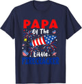 Papa Of The Little Firecracker 4th Of July Proud Pregnancy T-Shirt - Navy Blue