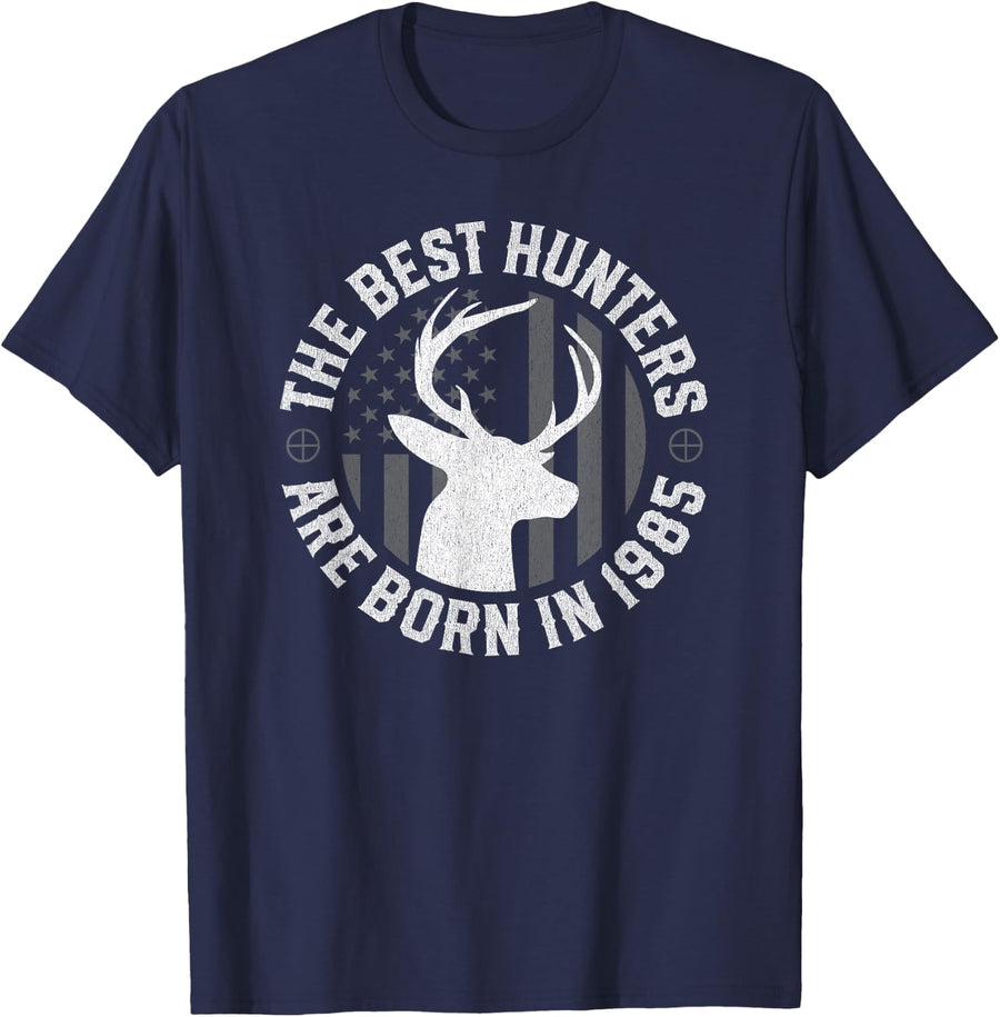 41 Year Old Deer Hunter 41st Birthday Hunting T-Shirt - Navy Blue