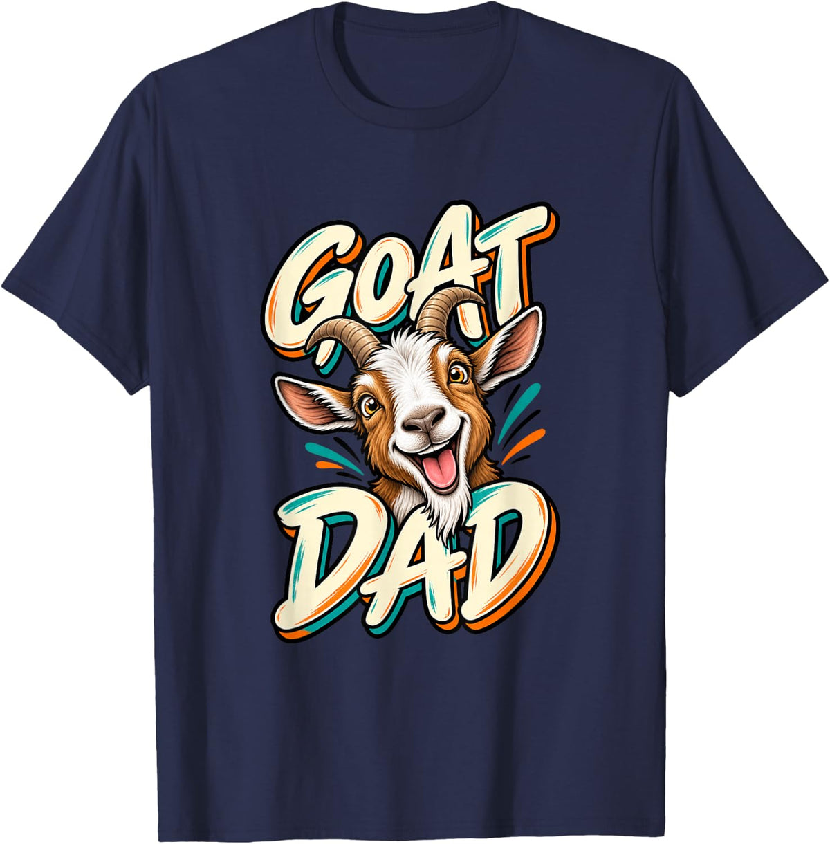 Proud Goat Dad Hobby Farmer Humor T-Shirt - Navy Blue