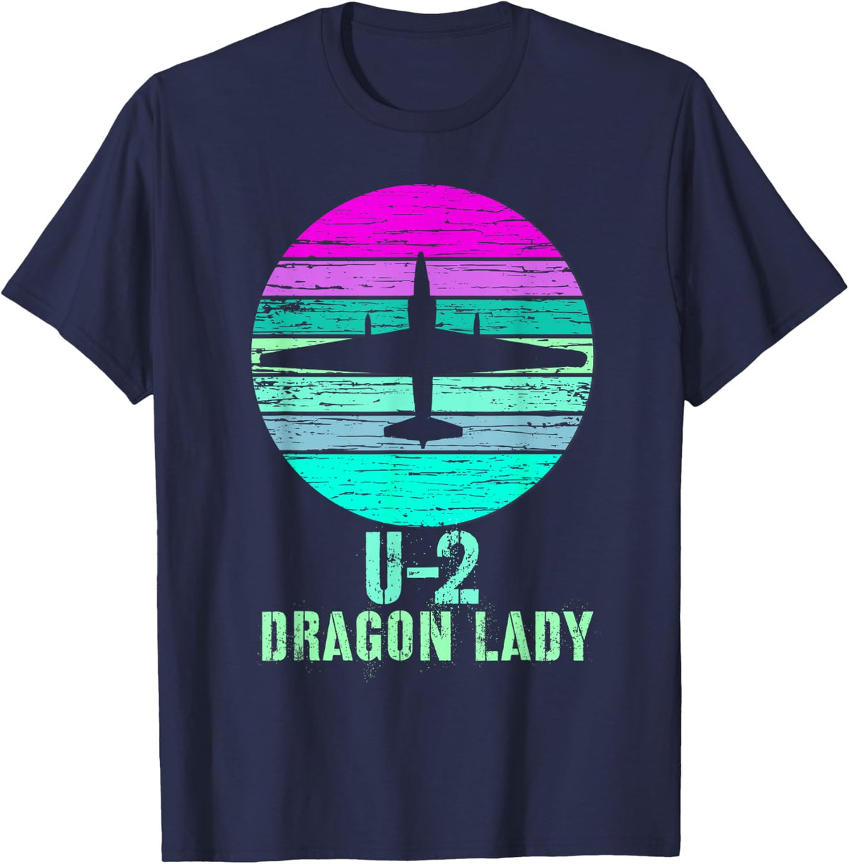 Vintage U-2 Dragon Lady Spy Plane Military Shirt T-Shirt - Navy Blue
