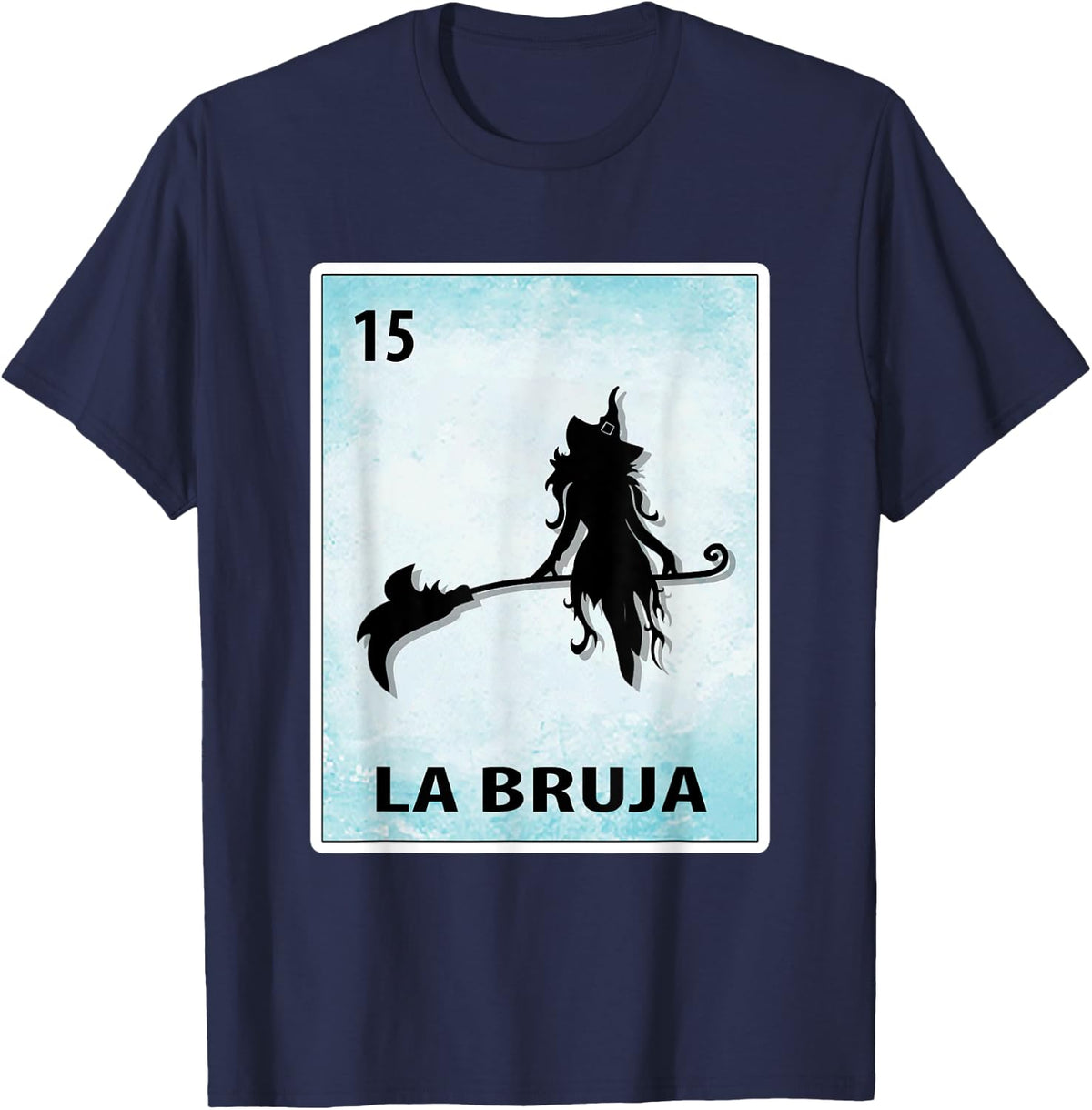 La Bruja Mexican Witch Cards Halloween T-Shirt - Navy Blue
