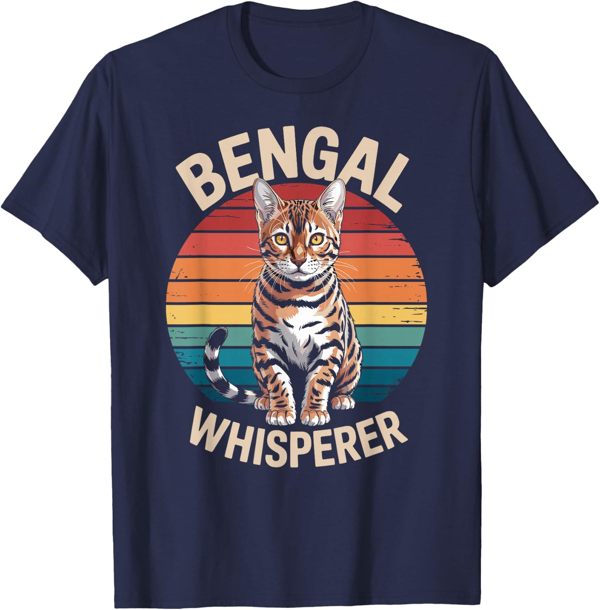 Bengal Cat Whisperer T-Shirt - Navy Blue