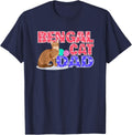 Bengal CAT DAD Cat Owner Design T-Shirt - Navy Blue