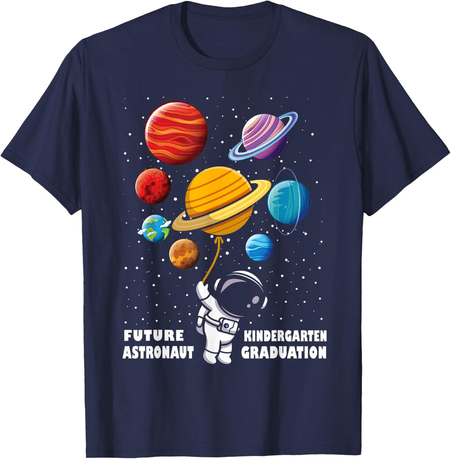 Future Astronaut Kindergarten Graduation Gifts Boys & Girls T-Shirt - Navy Blue