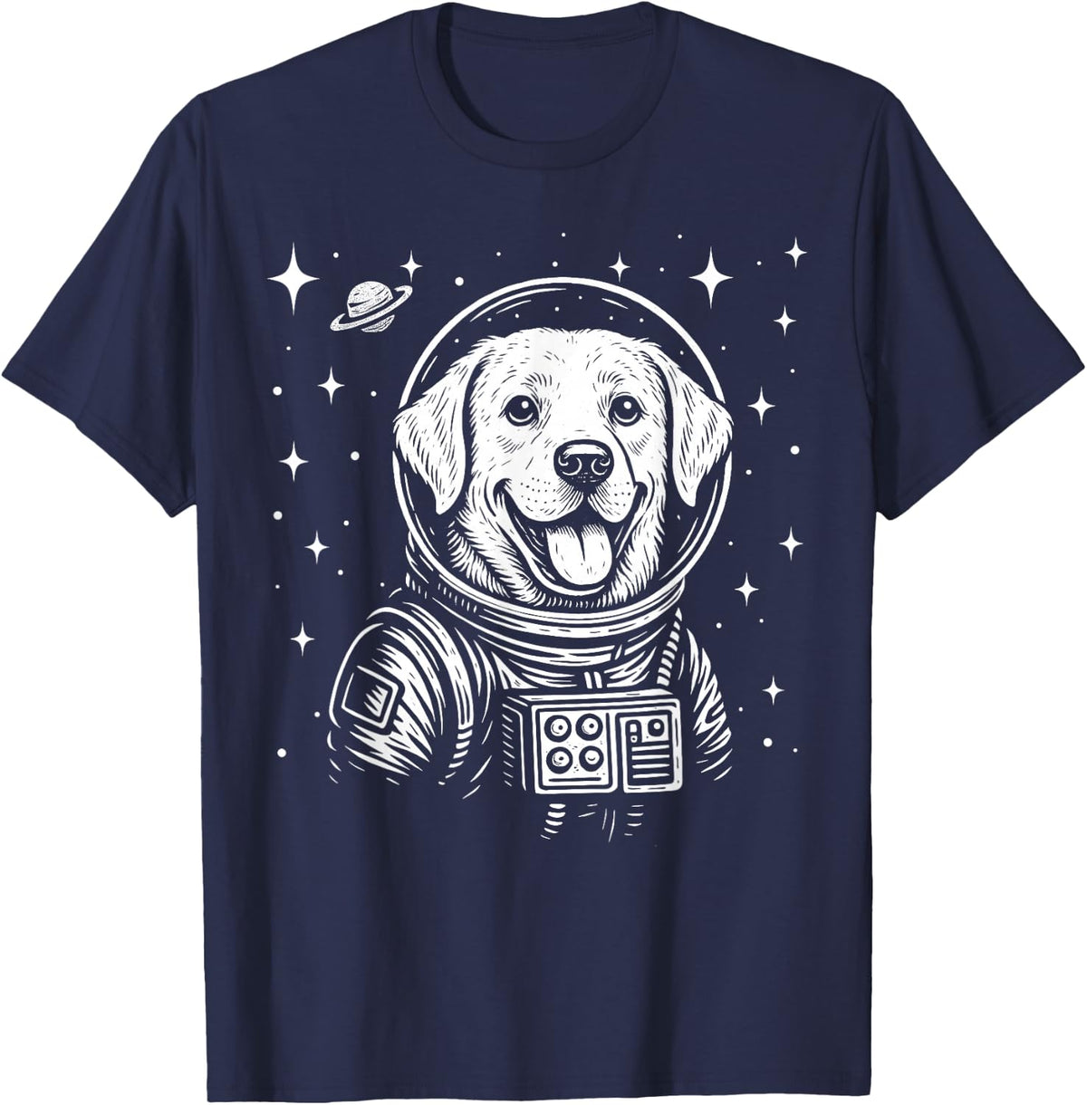 Astronaut Labrador Retriever Space Galaxy Dog Lovers T-Shirt - Navy Blue