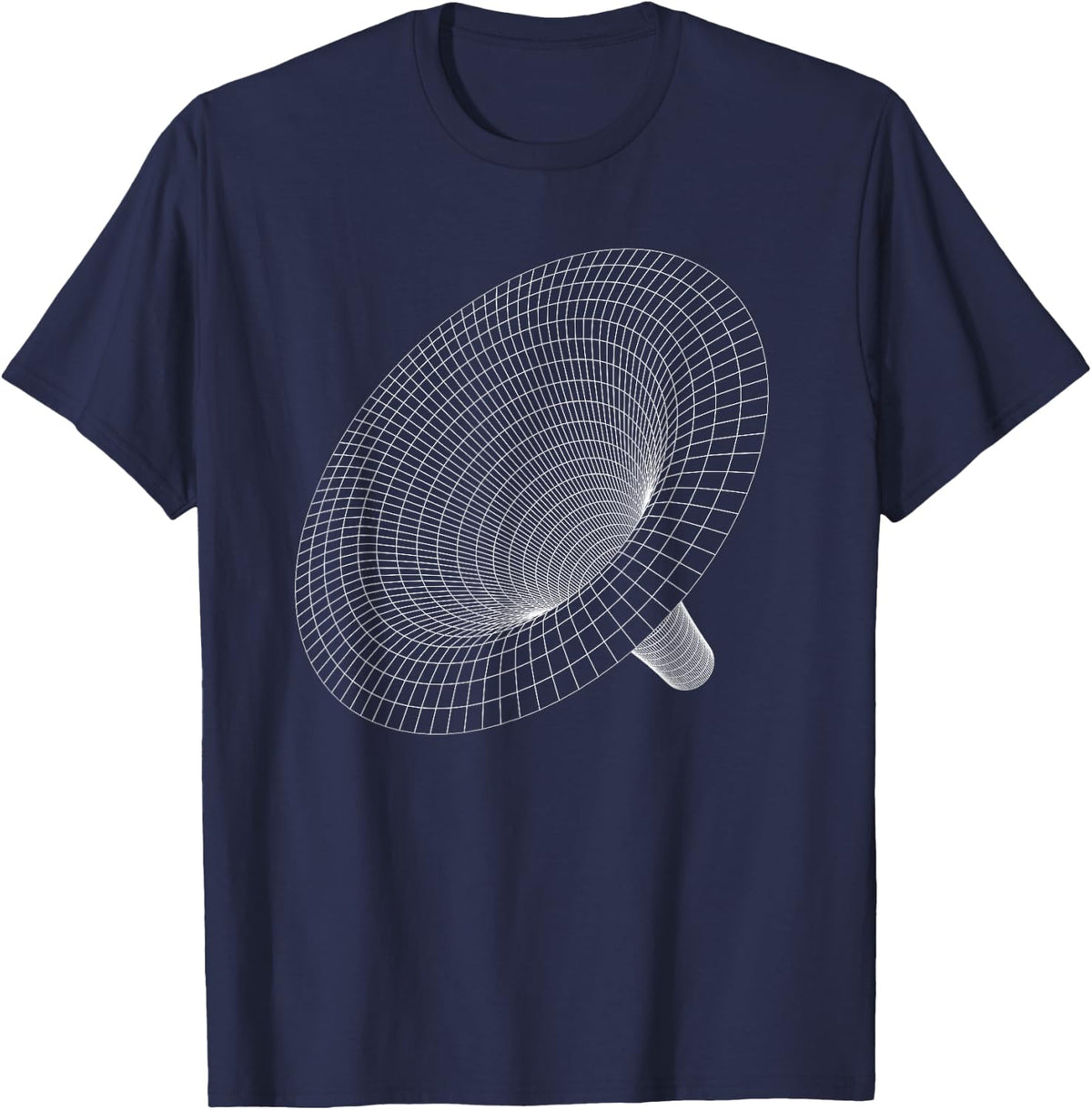 Black Hole Physics Wireframe Space Universe Physics Science T-Shirt - Navy Blue