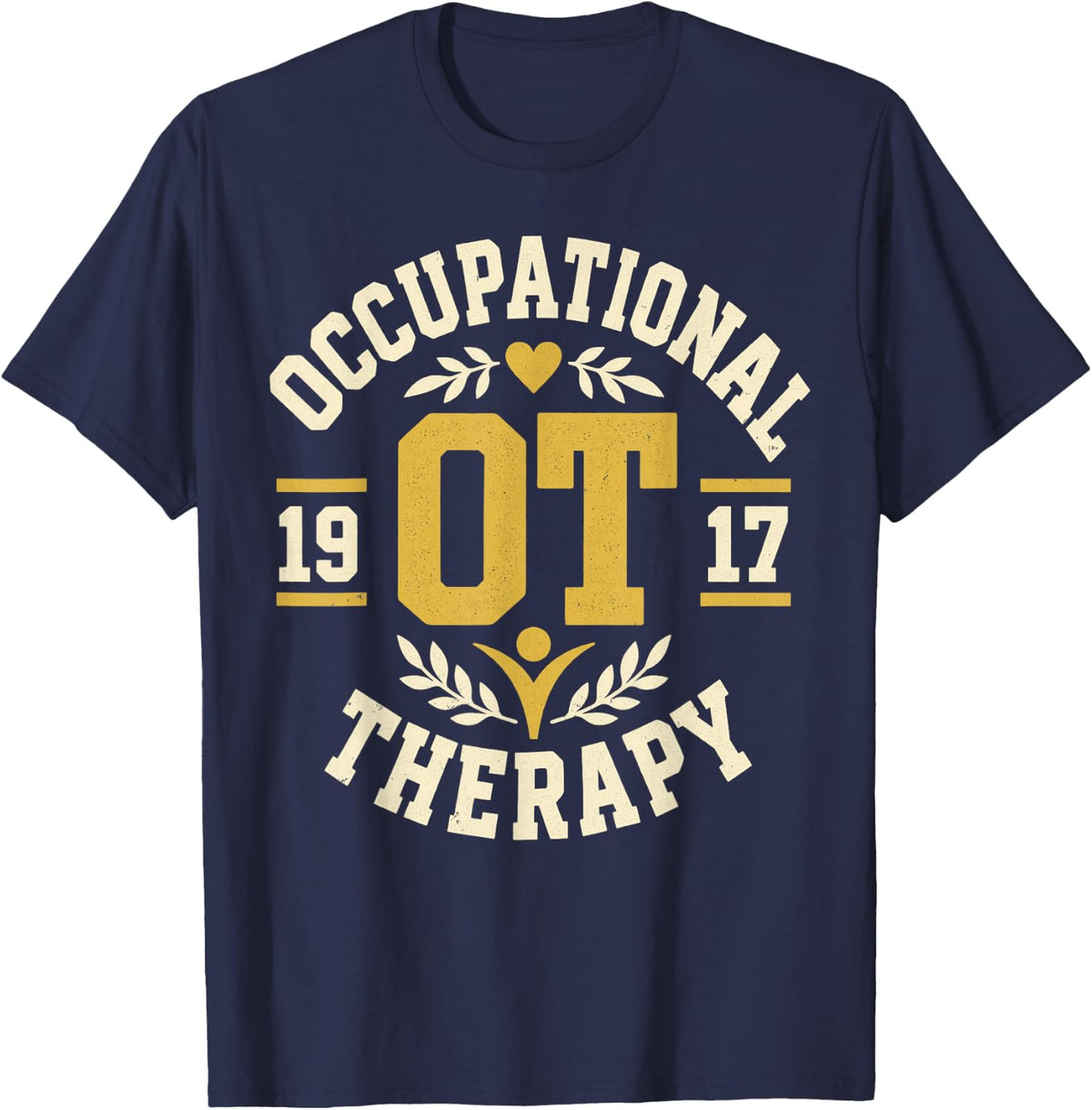 Occupational Ot Therapy 1917 Vintage Badge T-Shirt - Navy Blue