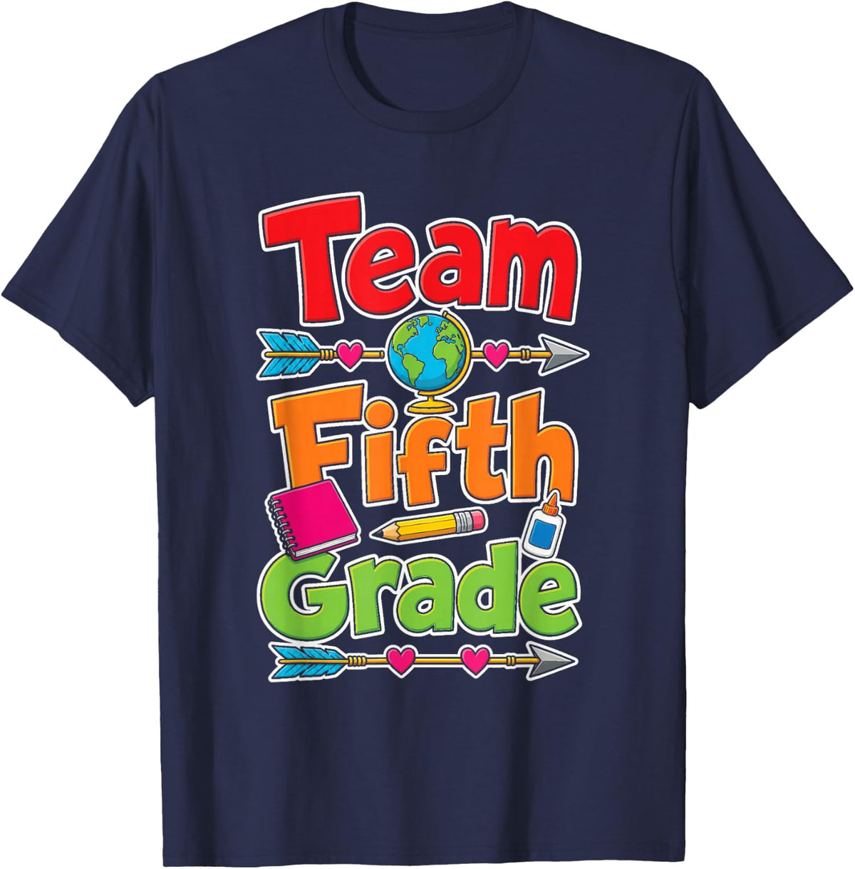 5th Grade Team Squad Matching Elementary School Class T-Shirt - Navy Blue