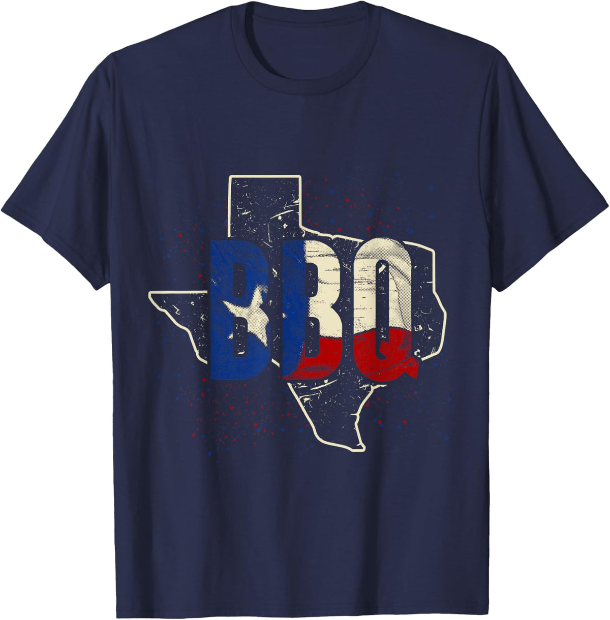 Texas Flag Proud American Tees BBQ Texan T Shirts Gift - Navy Blue