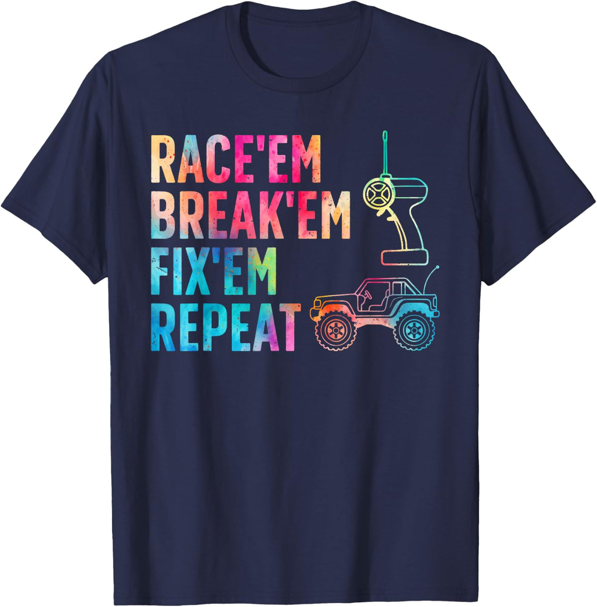 RC Car Art for Men Women Kids RC Racing Truck RC Car Lover T-Shirt - Navy Blue