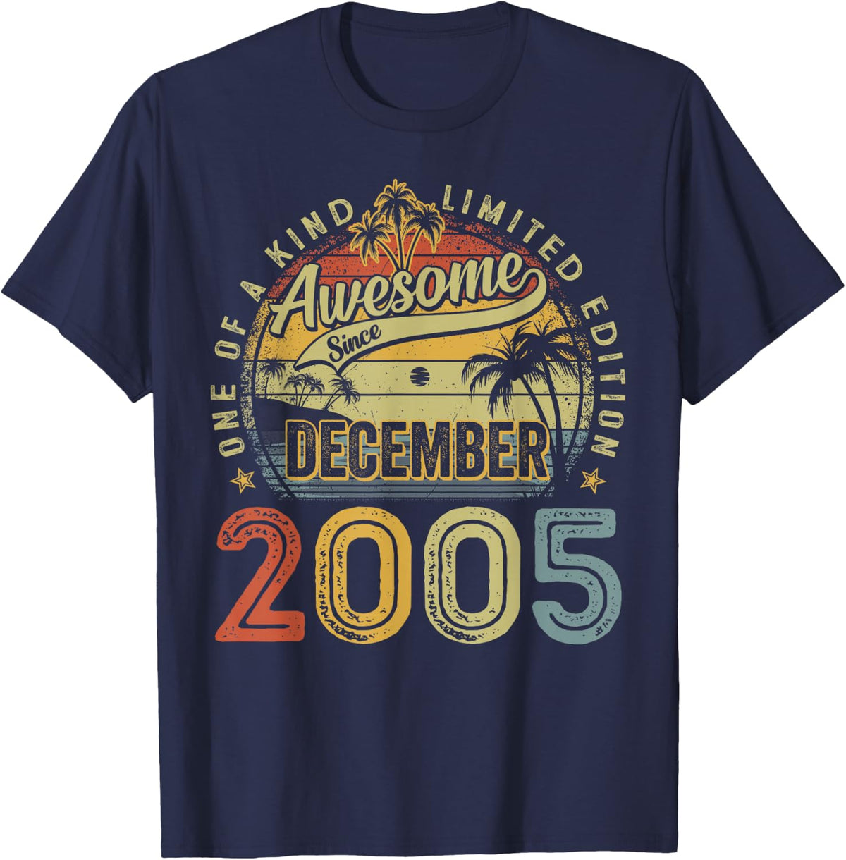 Awesome Since December 2005 21 Years Old 21st Birthday Men T-Shirt - Navy Blue