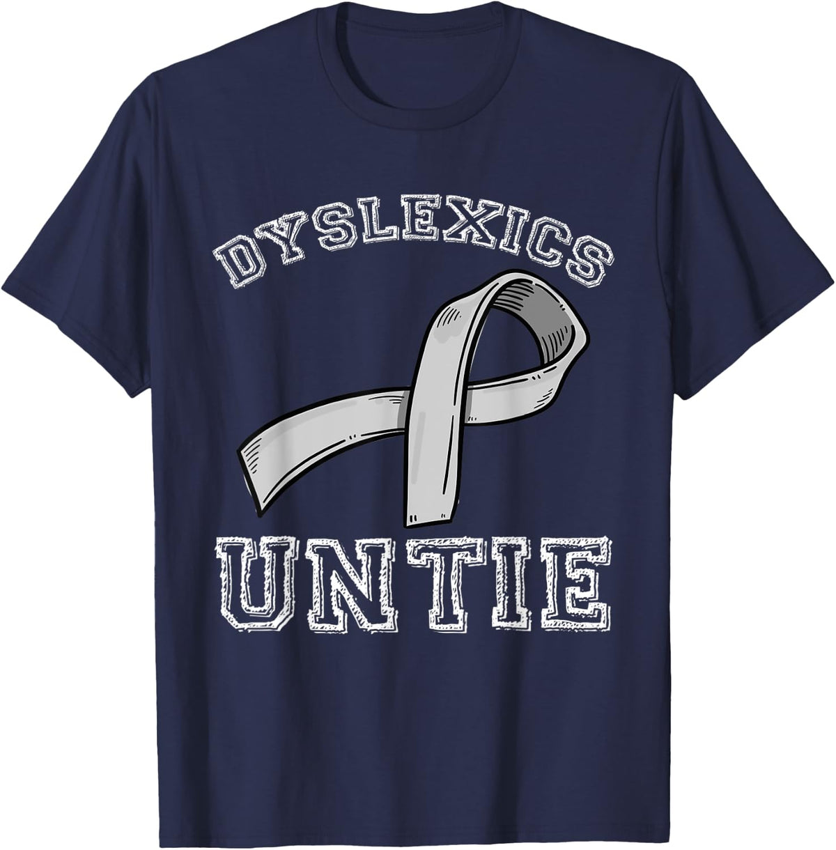 Dyslexics Untie Dyslexia Warrior Dyslexia Awareness T-Shirt - Navy Blue