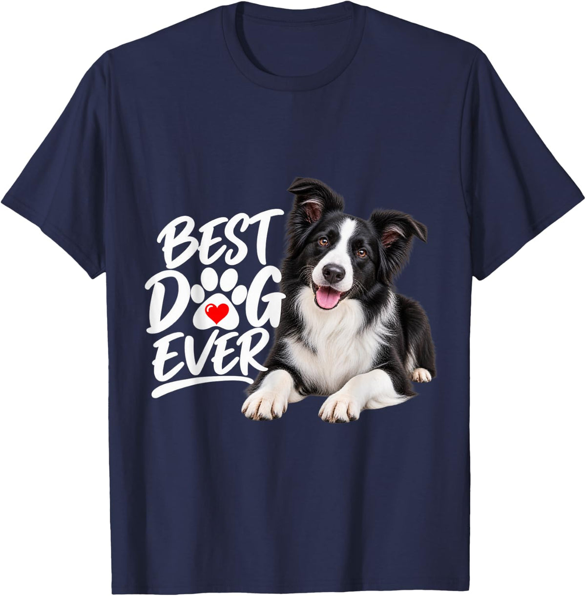 Best Dog Ever Border Collie Puppy T-Shirt - Navy Blue