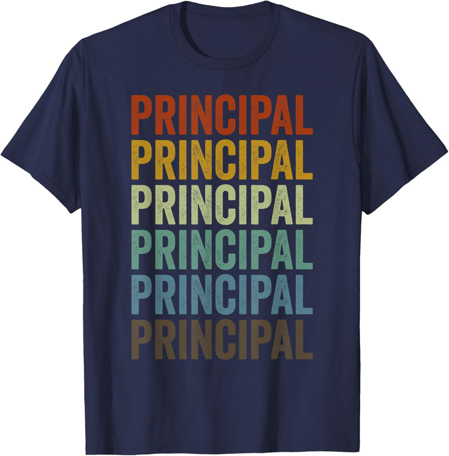 Principal Retro T-Shirt - Navy Blue