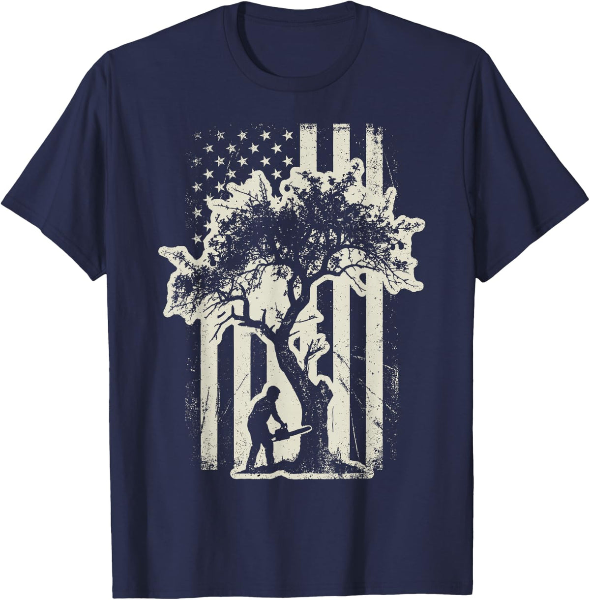 Arborist Design for Tree Climbers Tee T-Shirt - Navy Blue