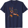 Doberman Dad Clean Minimalist Pinscher Silhouette Proud T-Shirt - Navy Blue