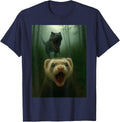 Funny Ferret Selfie with T-Rex Dinosaur Gifts Men Women Kid T-Shirt - Navy Blue