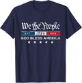 Vintage 4th of July - We The People USA God Bless America T-Shirt - Navy Blue