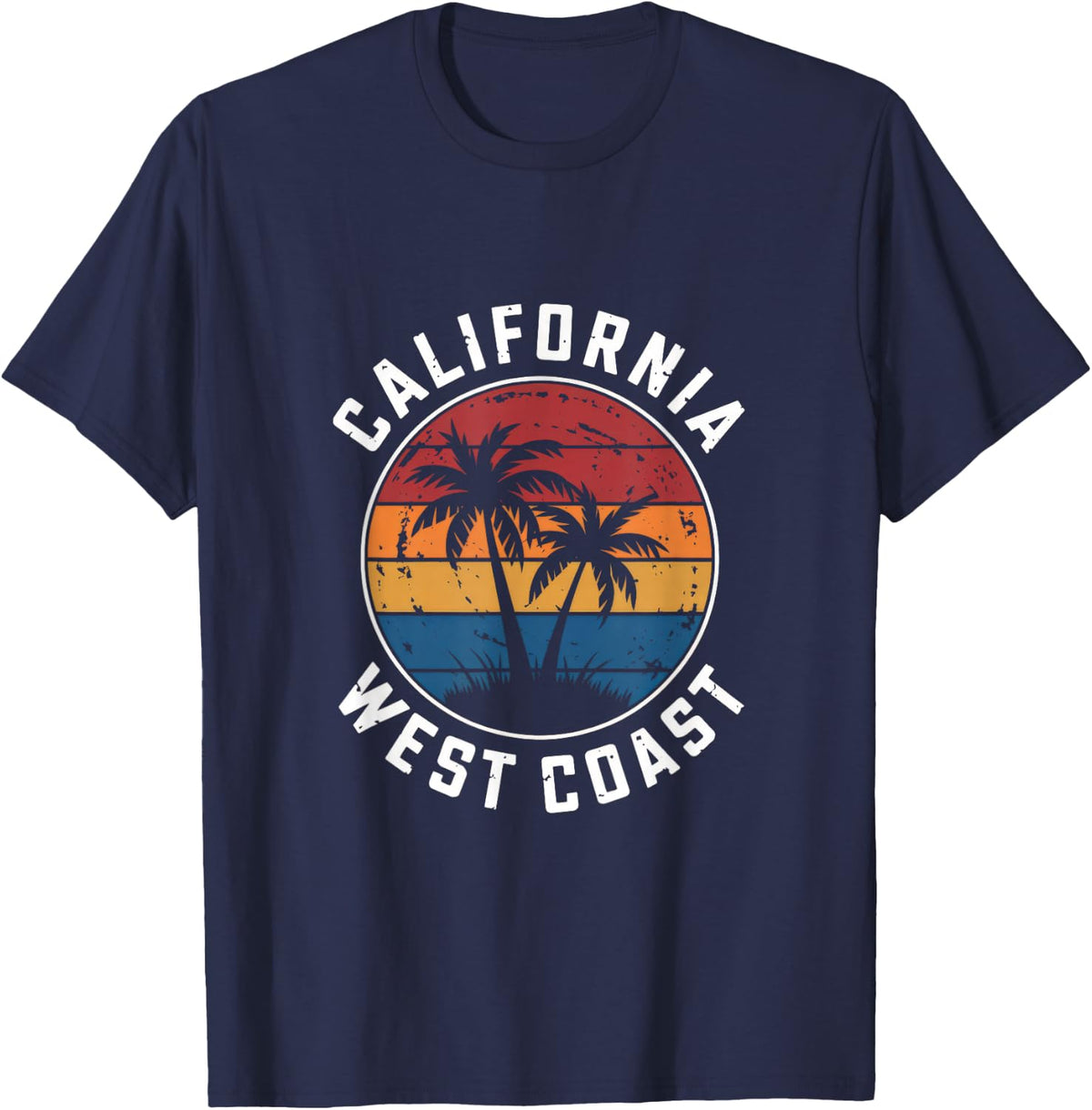 California West Coast - California Ca Vintage T-Shirt - Navy Blue