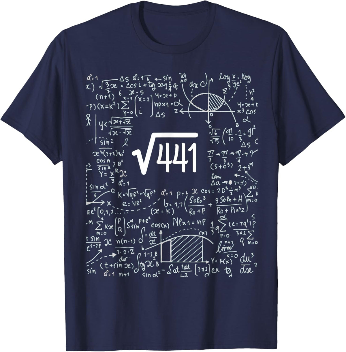 Square Root of 441 Birthday Gift 21 Year Old Math T-Shirt - Navy Blue